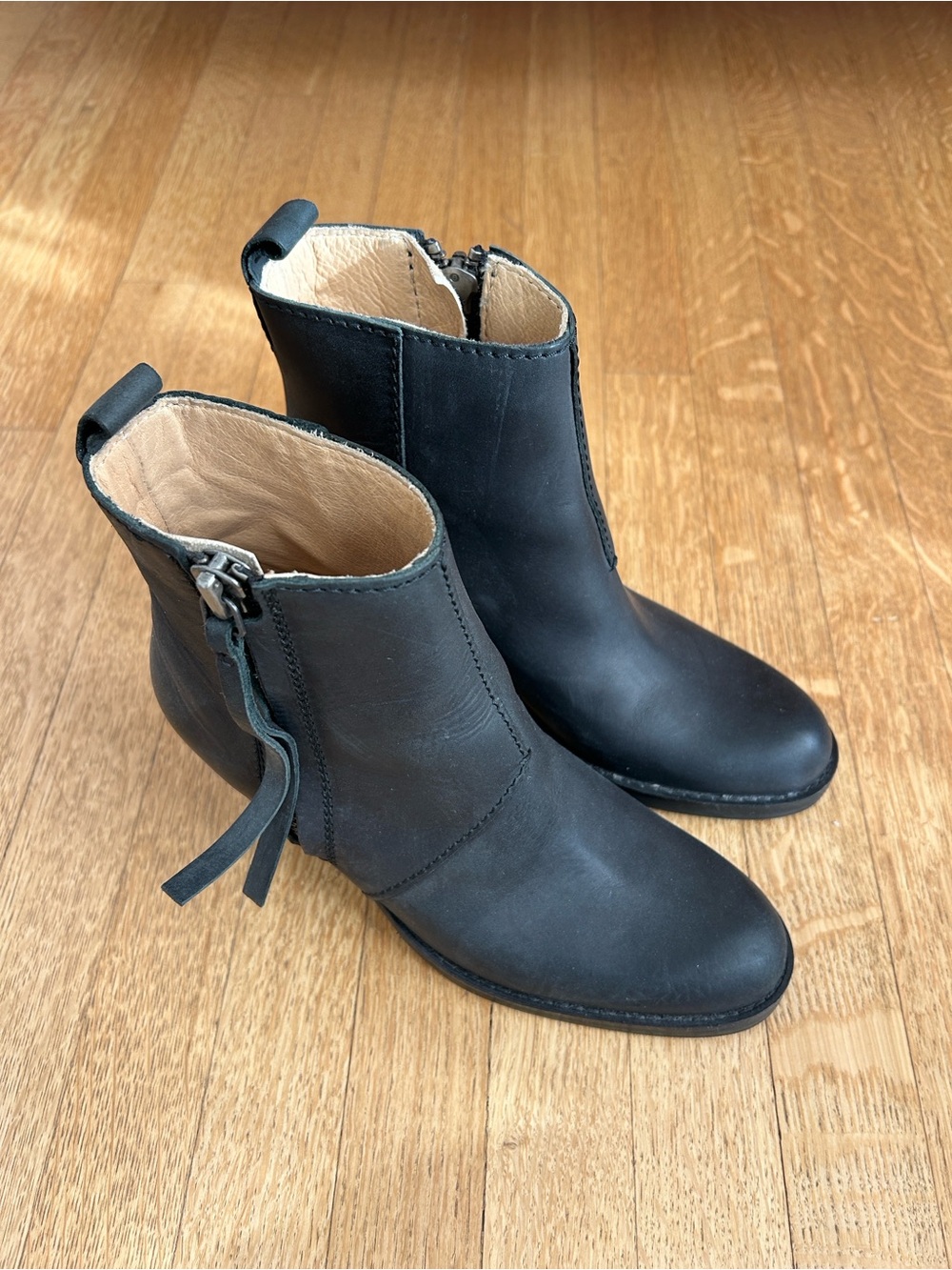 ACNE PISTOL brand new size 37 made in italy ICONIC zip ankle boot black leather